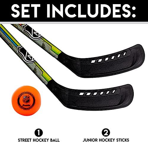 Hockey Set - 2 Street Hockey Sticks +1 Street Hockey Ball - MYRINGOS