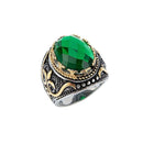 Big Green CZ Stone Ring - MYRINGOS