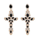 Vintage Crystal Cross Earrings - MYRINGOS