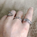 Women Dragon Snakes 3 Fingers Ring - MYRINGOS