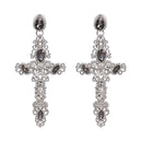 Vintage Crystal Cross Earrings - MYRINGOS