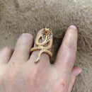 Women Dragon Snakes 3 Fingers Ring - MYRINGOS